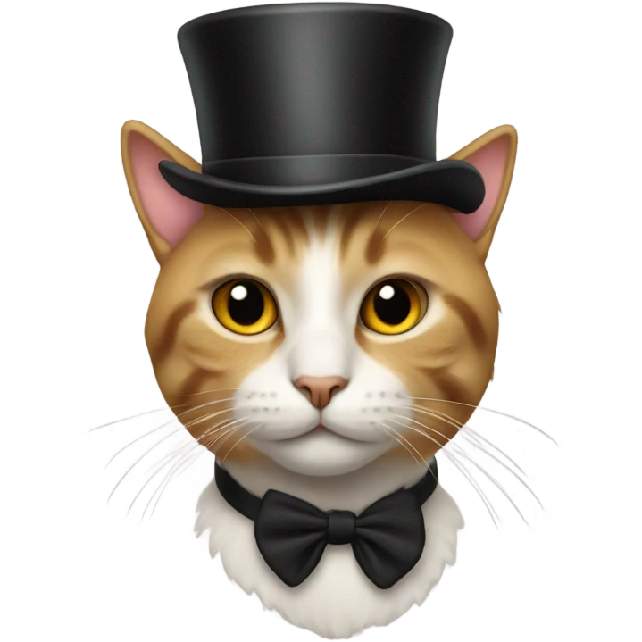 Cat wearing top hat emoji