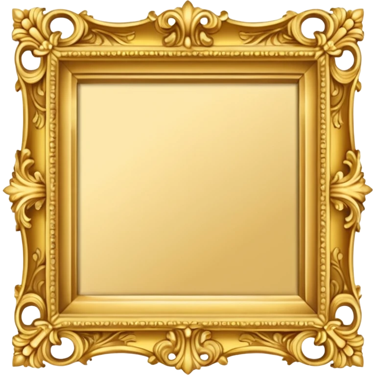 ornate roccoco square gold frame emoji