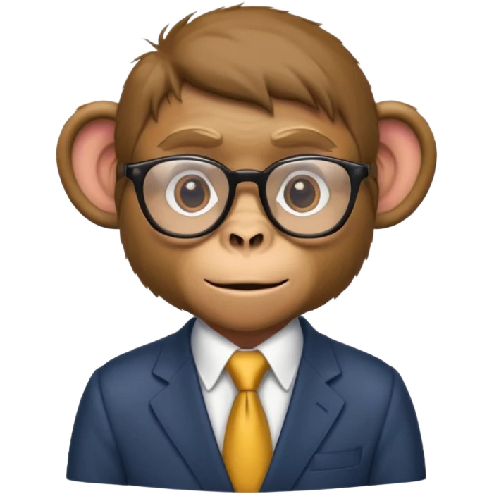 politician monkey with glasses  emoji