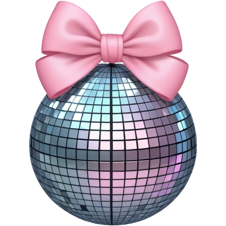 Disco ball with baby pink bow emoji