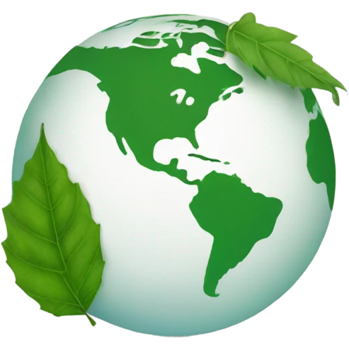 globe with a big leaf around it emoji