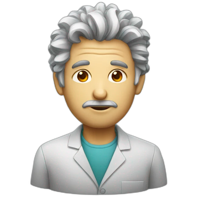 a scientist with disheveled hair emoji