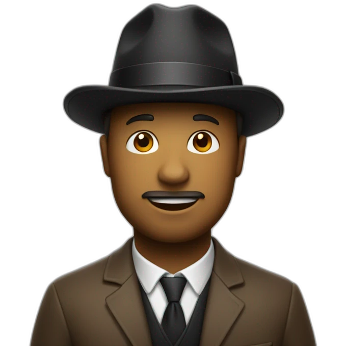 Ours avec un petit chapeau avec un micro et un neut noir emoji