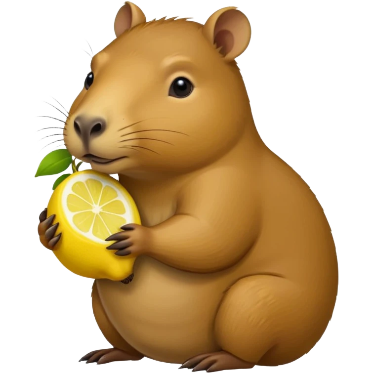 Capybara  holding  lemon emoji