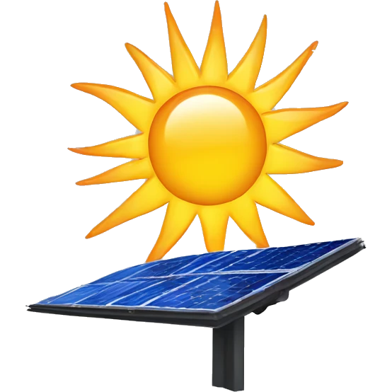 solar panel with emergent solar energy logo included  emoji