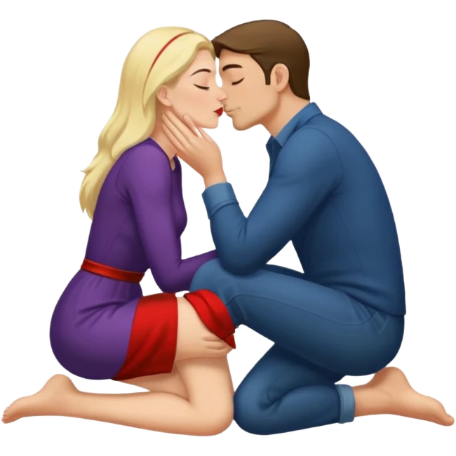 Uomo che bacia i piedi alla padrona emoji