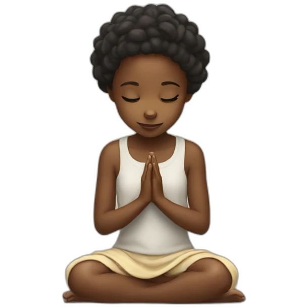 Little black girl praying emoji