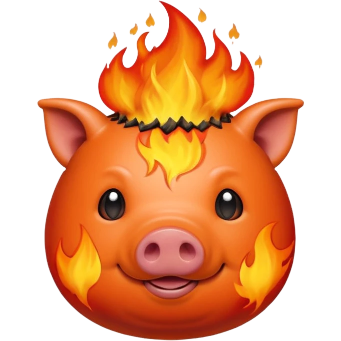Pig in fire emoji