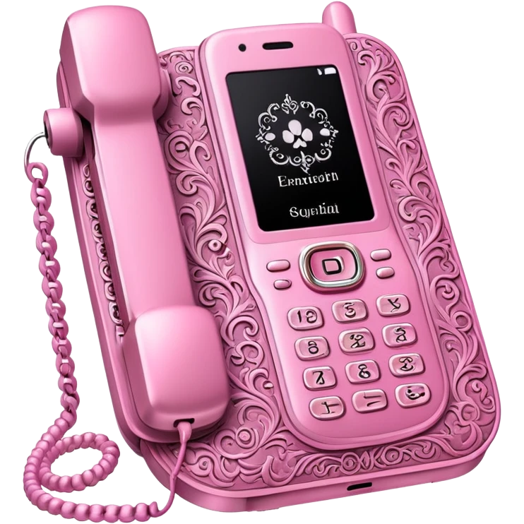 pink gothic flip phone emoji