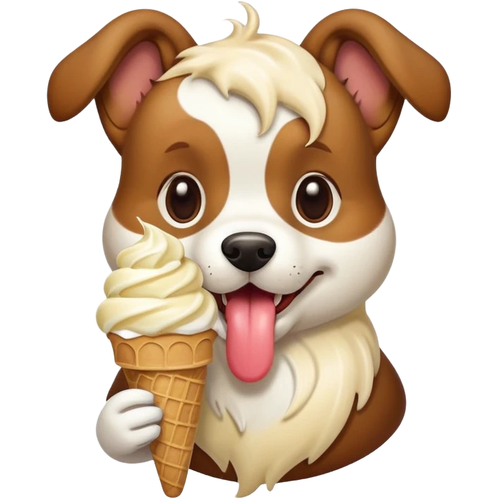 a dog eating ice cream  emoji