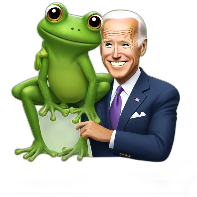 Biden with frog emoji
