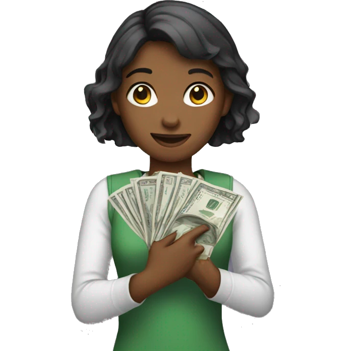 Girl holding money  emoji