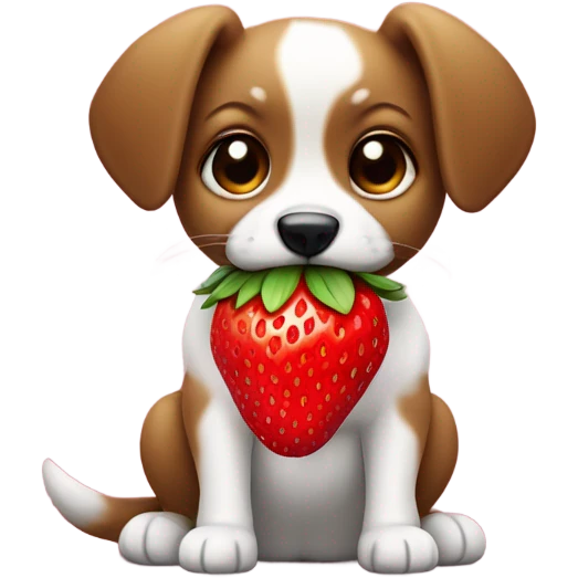 Dog and strawberry  emoji