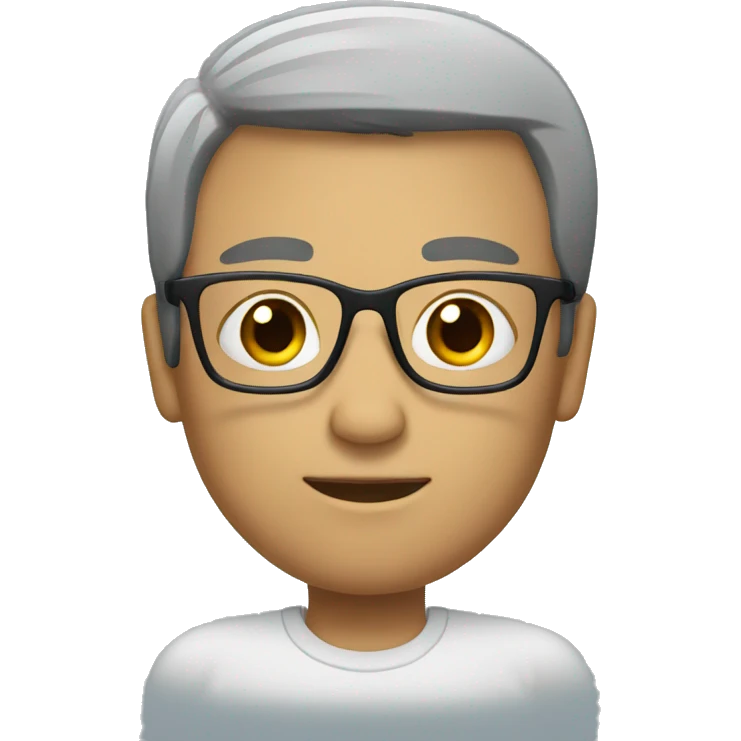 glasses with black hair emoji