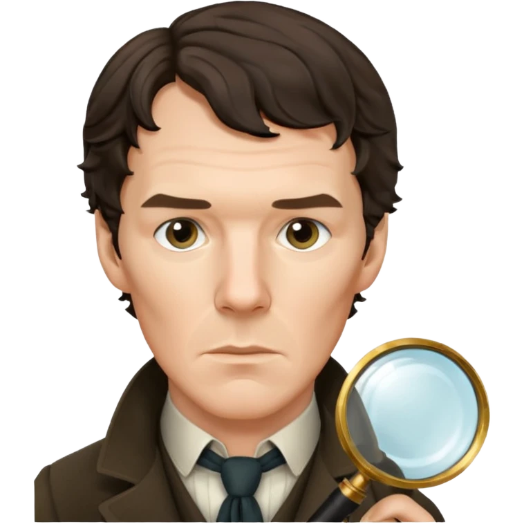 sherlock homes benedict cumberbatch with magnifing glass emoji