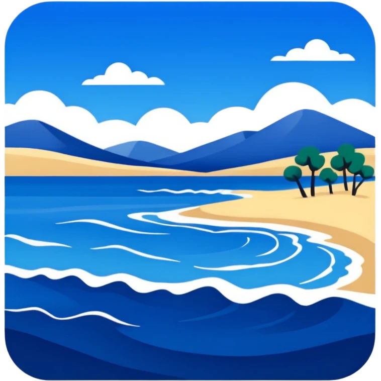 Matisse style BLUE abstract art landscape emoji