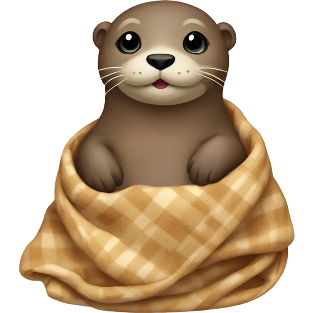 Light brown otter in a blanket  emoji