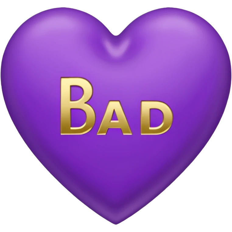 purple Bad bitch words written inside heart emoji