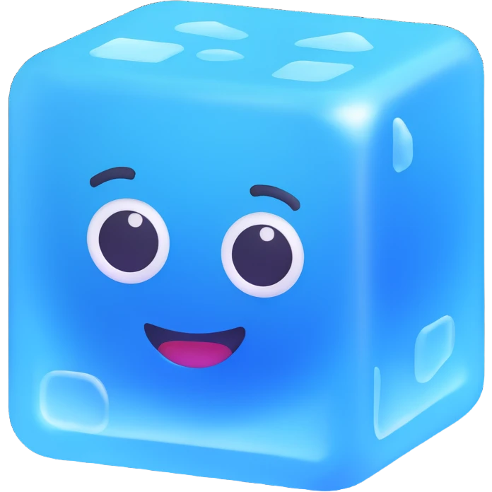 ice cube emoji with blue hues conveying coldness emoji