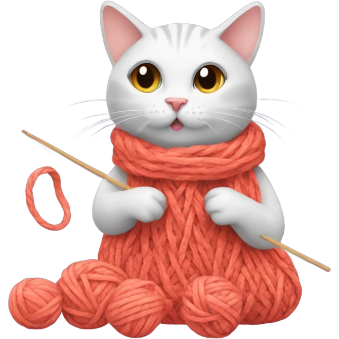 Cat knitting  emoji
