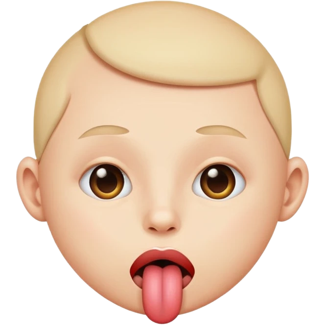 Doing the tongue out trend with the circle head one  emoji