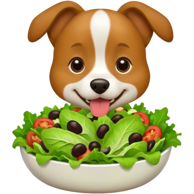 dog eating salad emoji