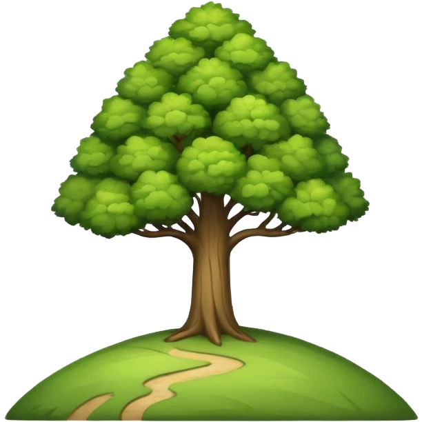 single tree standing tall on a hill, symbolizing autonomy emoji