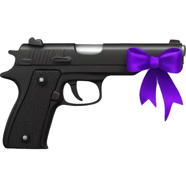 Black pistol with a purple ribbon emoji