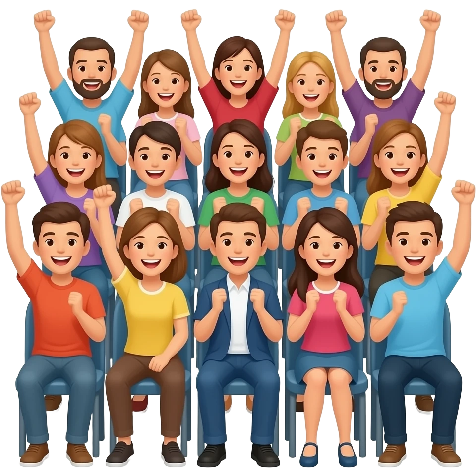 Crowd Cheering Sit Down emoji