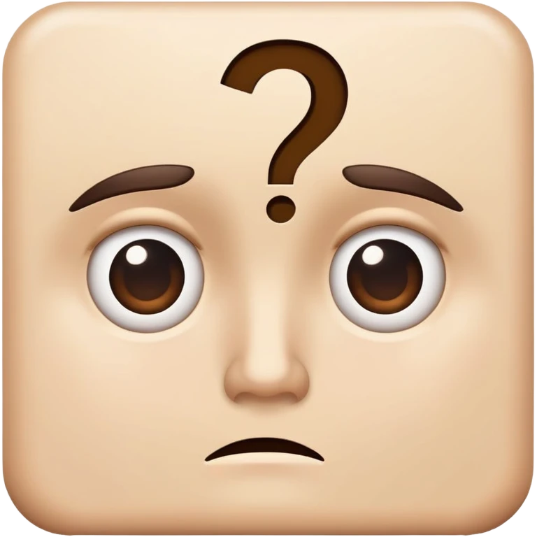 puzzled face with raised eyebrow and question mark emoji