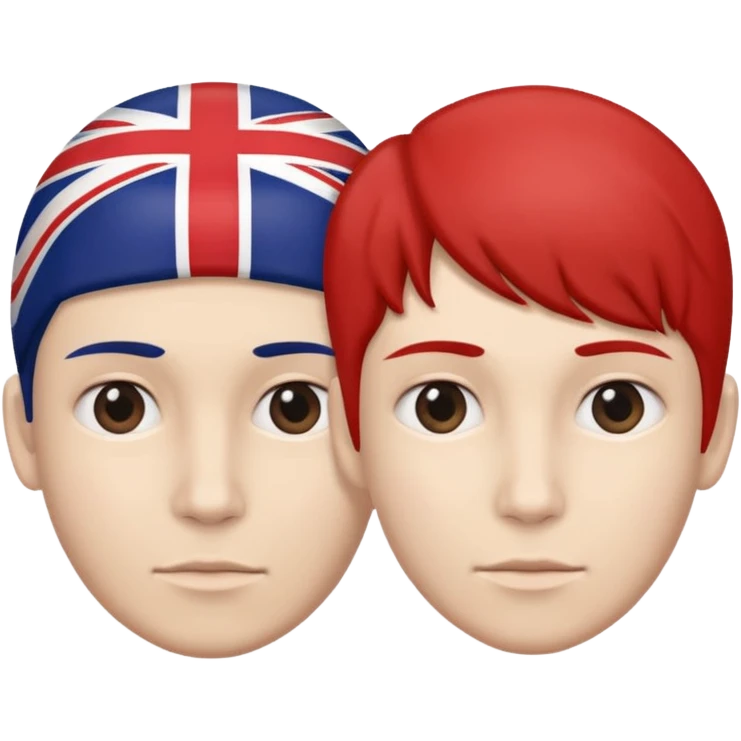 human head mixed with uk flag half emoji