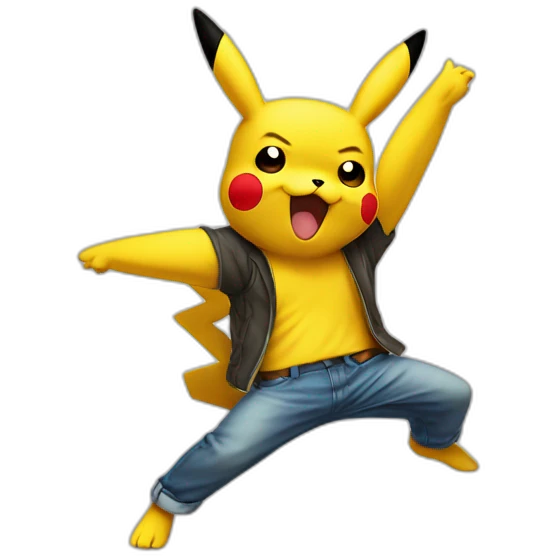 Pikachu qui fait un dab emoji