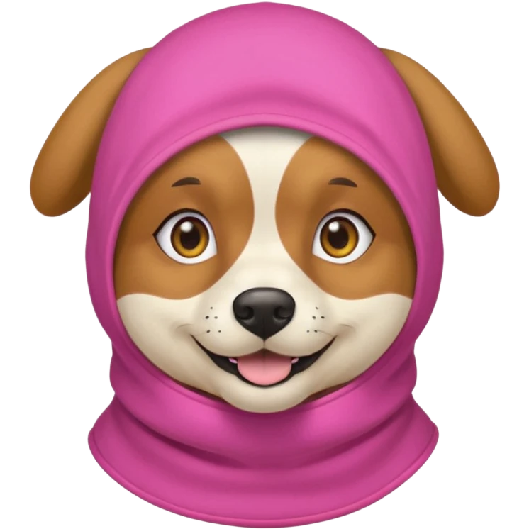 Dog in Pink balaklava emoji