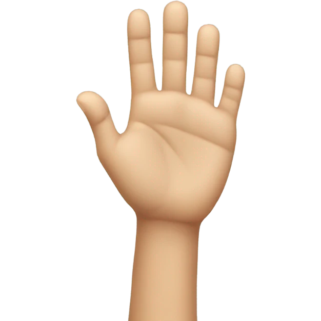 a palm with middle and ring fingers bent emoji