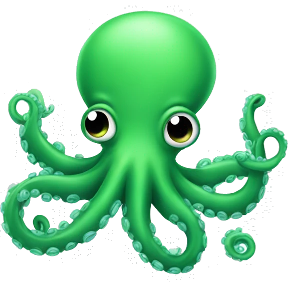 A cute green octopus emoji