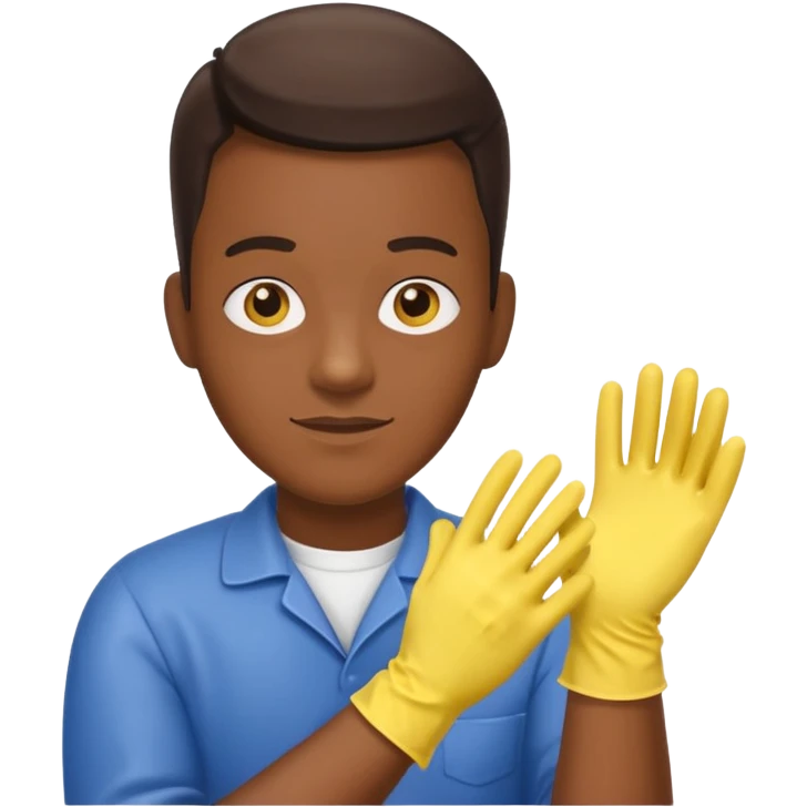 Custodian with yellow rubber gloves emoji
