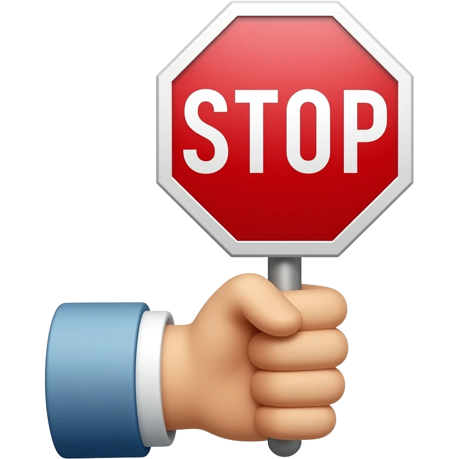 a firm hand with stop emoji