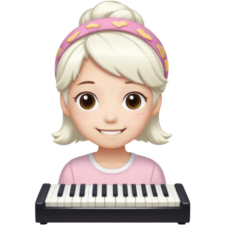Cutecore white dyed hair sanrio cinnamon roll headband mezzo piano shirt emoji