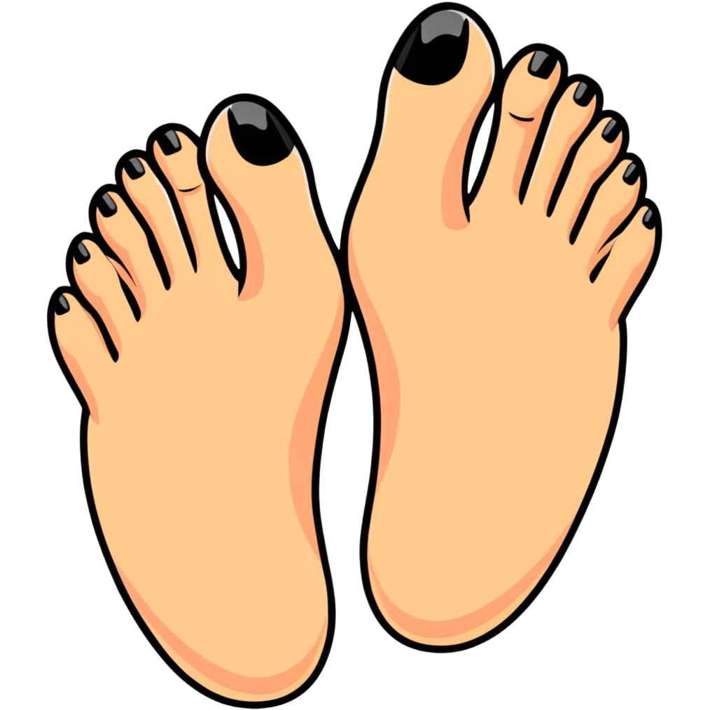 foot with long flexible toes spread wide apart like fingers emoji