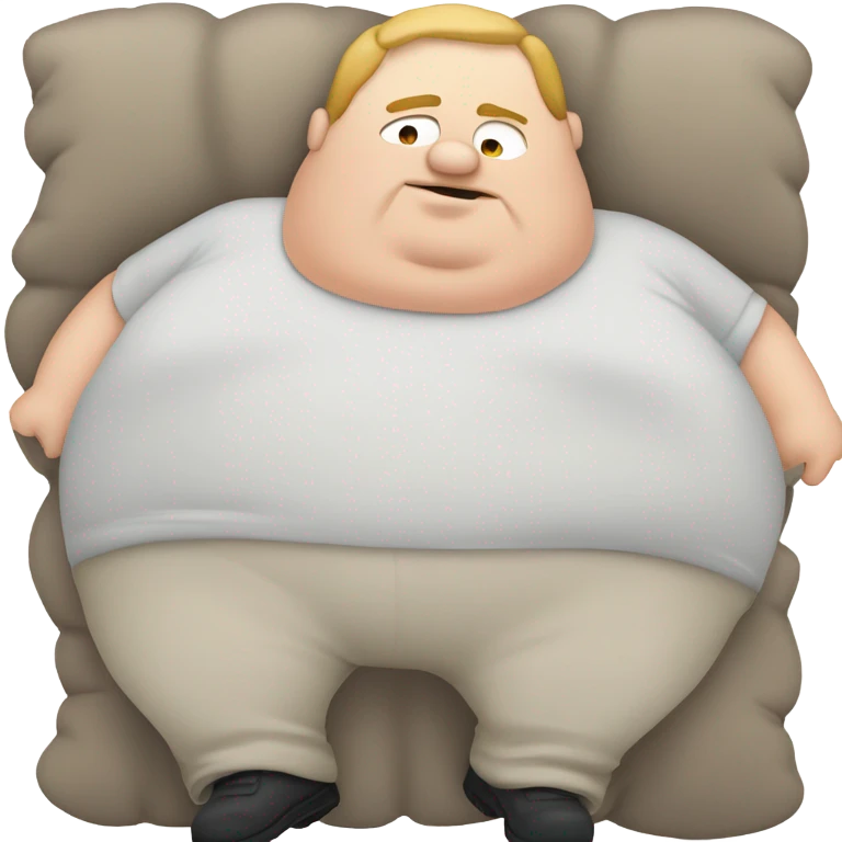 Fat white guy on stomach emoji