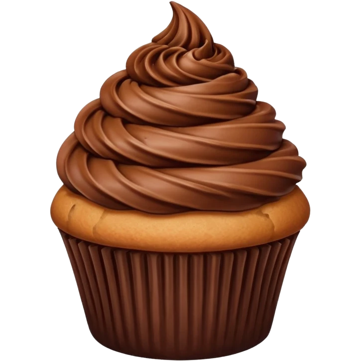 Cupcake with chocolate icing emoji
