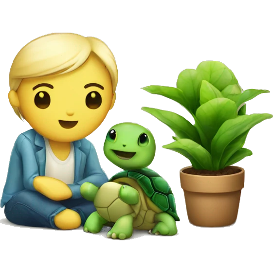 Take care plants and  turtle  emoji