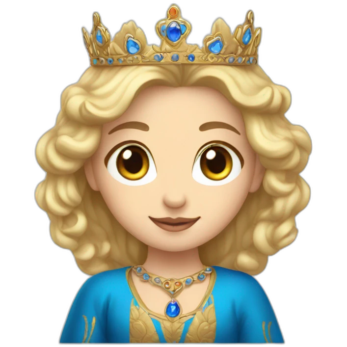 armenian princess with crown with light hair and blue eyes emoji