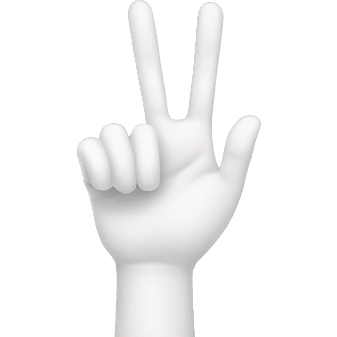 A white hand with the metal hand sign 🤘 with a shorter pinkie emoji