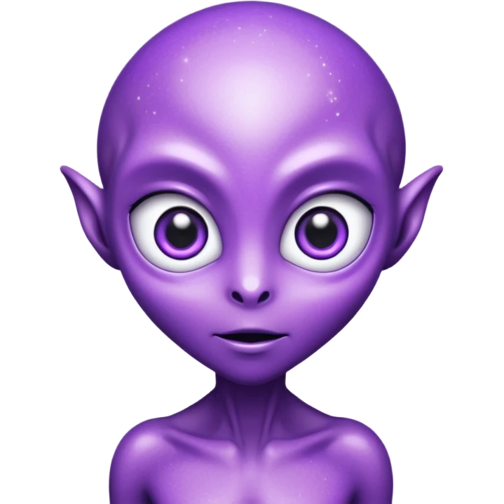 glitter purple alien emoji