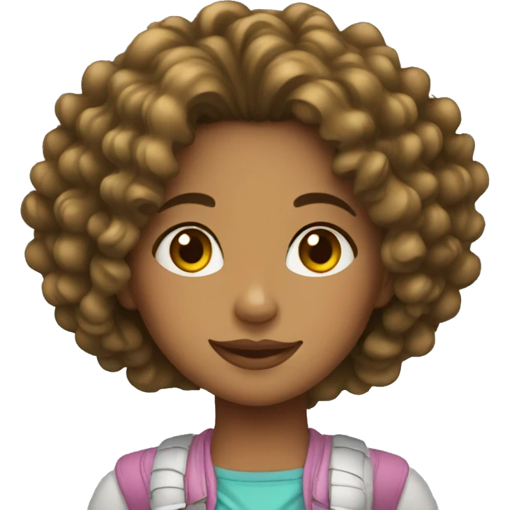 Colombian girl with curly hair  emoji