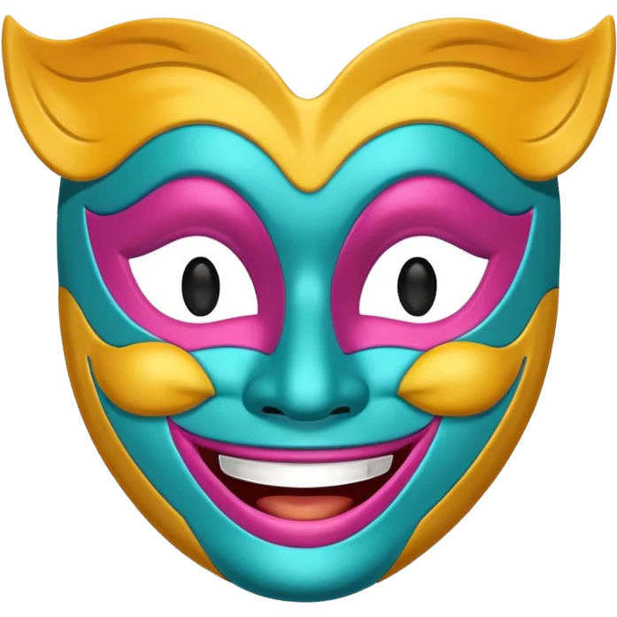 Please generate a multicolored happy mask. emoji