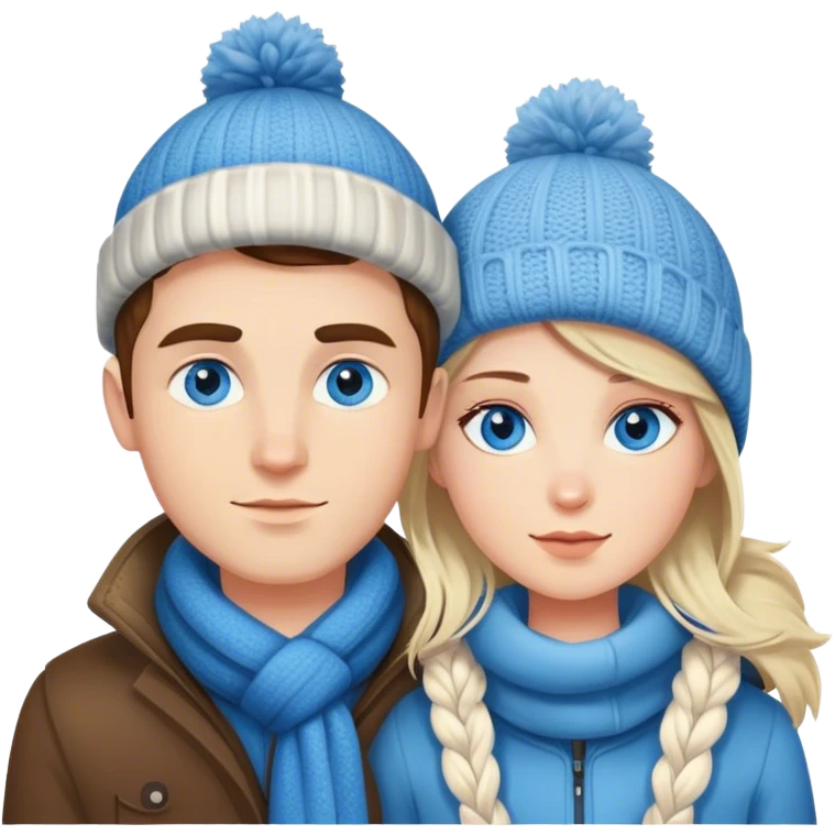 winter style couple portrait male blue eyes emoji