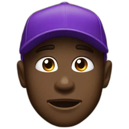 Bronze man cry with a purple new era cap emoji