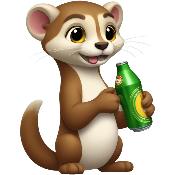 Weasel drinking beers emoji